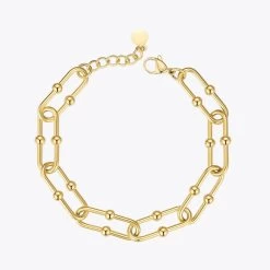 Geometric Bead Bracelet For Women Gold Or Stainless Steel