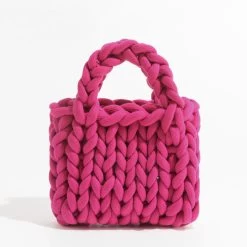 Braided Woven Rope Tote Clutch Bag