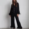 Women’s Feather Pyjamas Loungewear Set