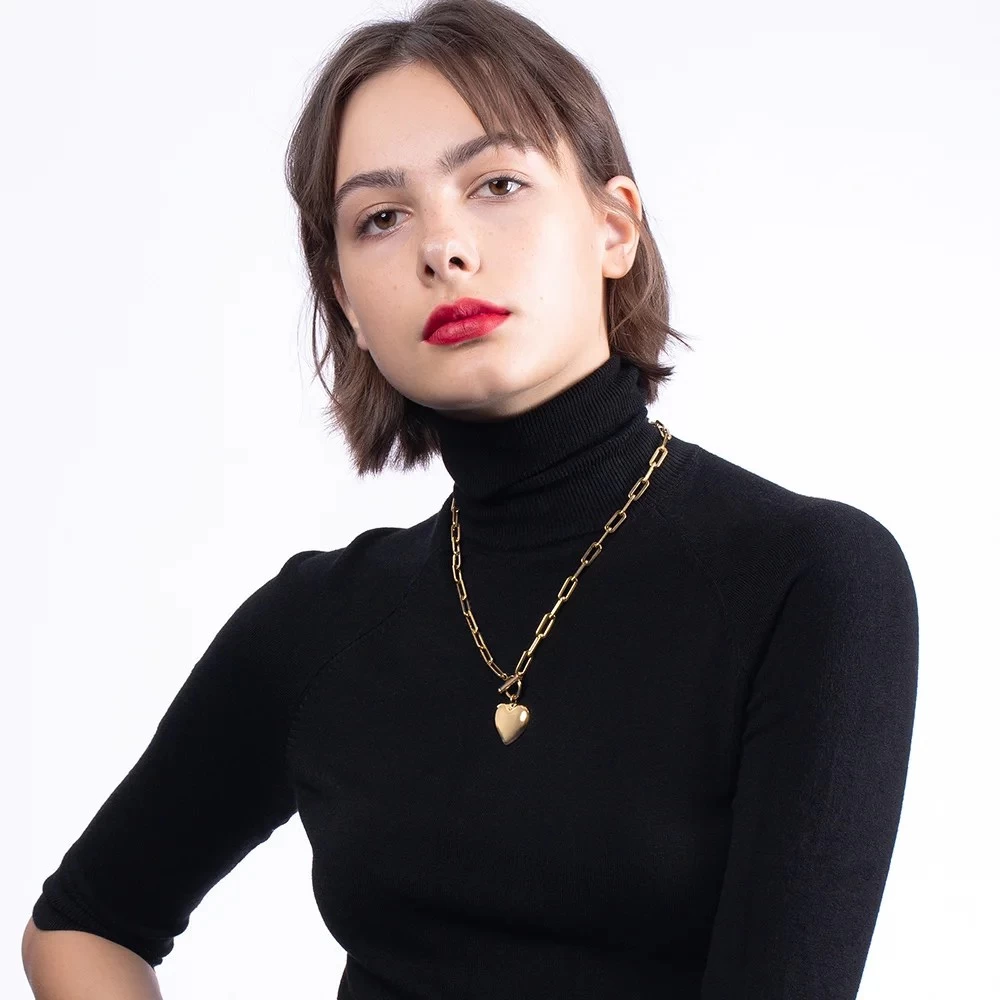 Heart Pendant Necklaces In Gold Or Stainless-Steel Choker Necklace - Image 5