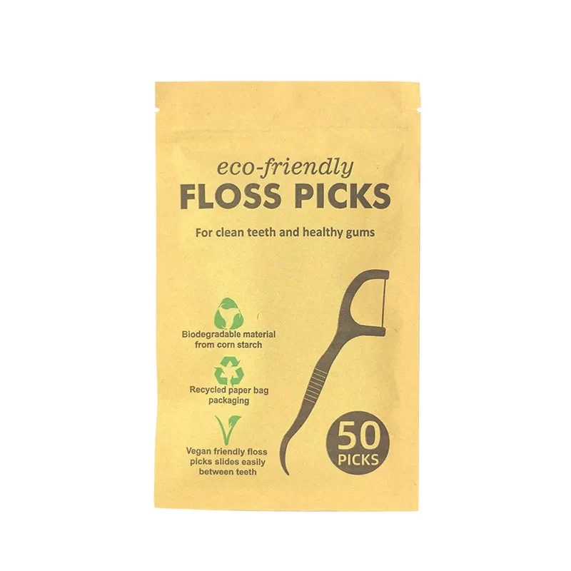 50Pcs Floss Dental Cleaning Toothpick Biodegradable PLA Eco Friendly