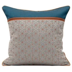 Cushion Luxurious Geometric Jacquard Patchwork
