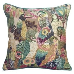 Jungle Birds Jacquard Art Cushion