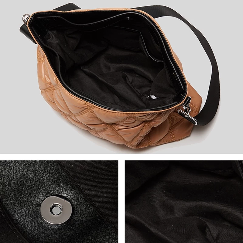 Women’s Quilted Crossbody Bag With Strap - Image 2