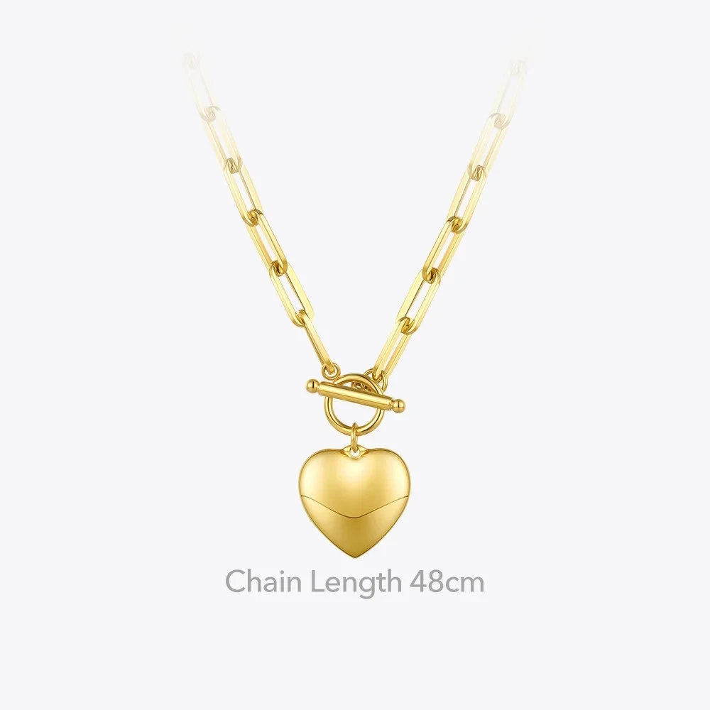 Heart Pendant Necklaces In Gold Or Stainless-Steel Choker Necklace - Image 2
