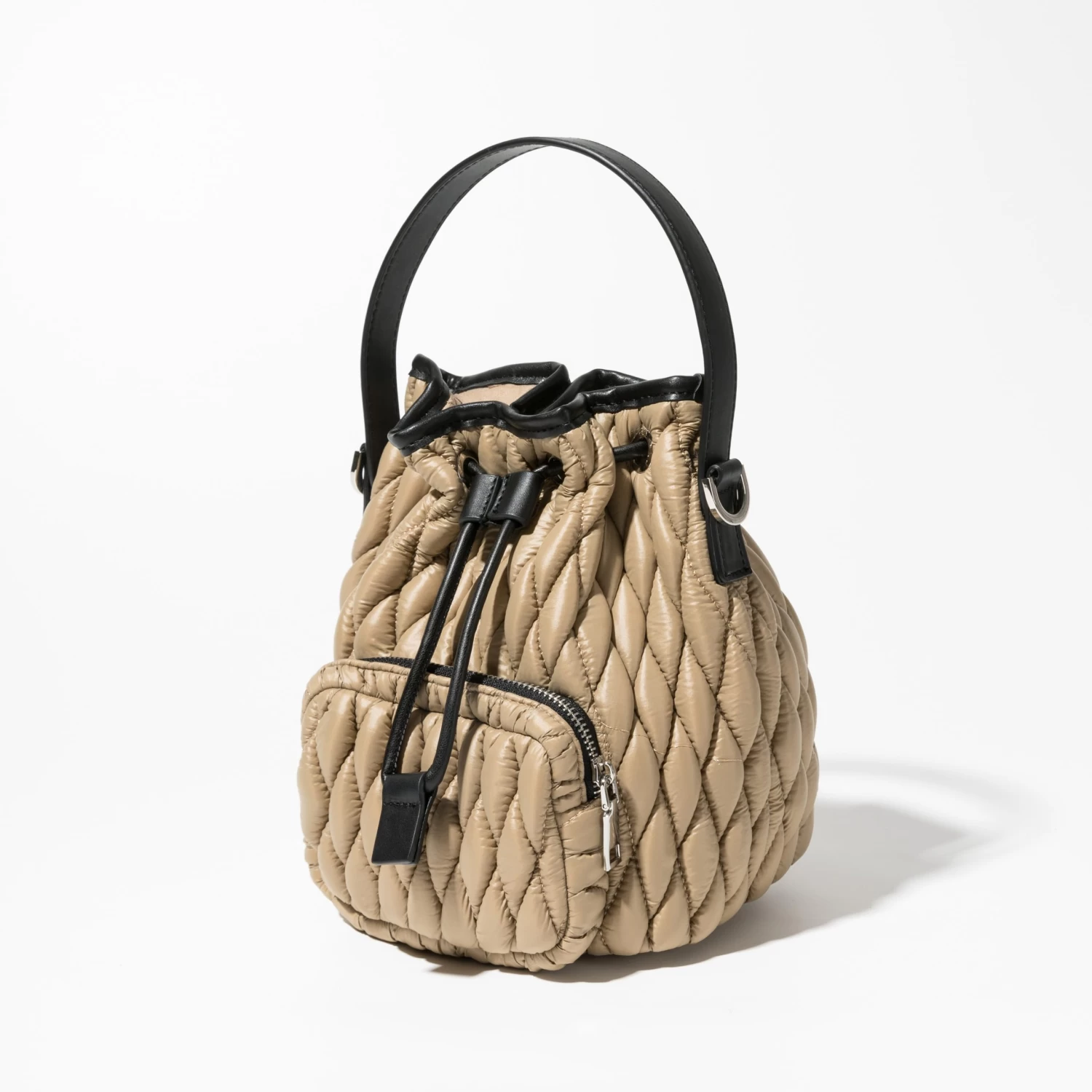Women’s Quilted Bucket Shoulder Bag - Image 2
