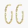 Pure Form Link Chain Hoop Earrings For Women Big Circle Hoops Gold