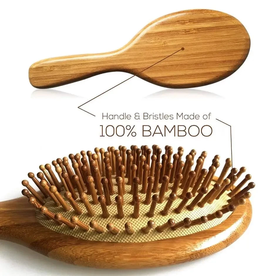 Bamboo Head Massage Comb Hairbrush For Healthy Hair - Image 2