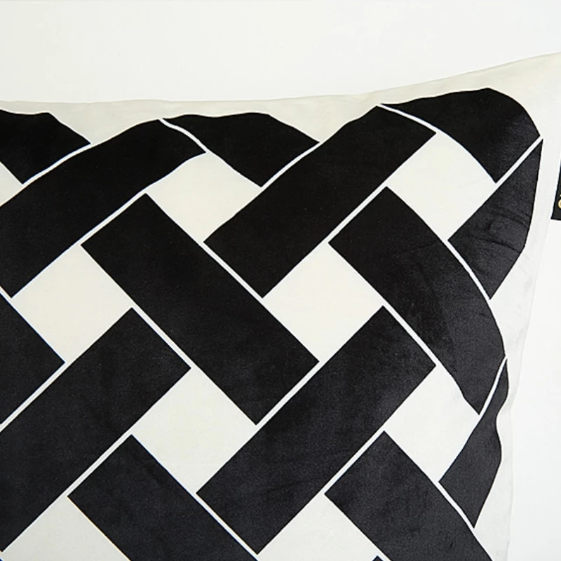 Soft Modern Geometric Velvet Cushion - Image 5