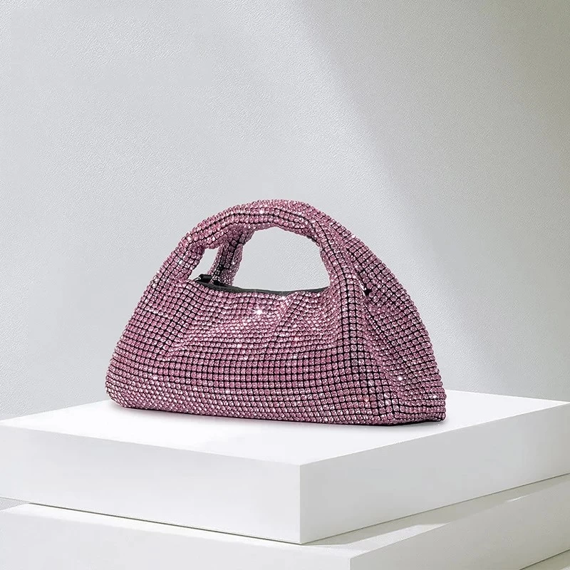 Luxury Rhinestone Half Moon Handbag - Image 2