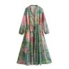 Womens Boho Swing Dress – Green