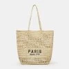 Paris Dupis Straw Tote Bag Summer Beach Handbag