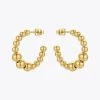 Beaded Hoop Earrings For Women Geometric Gold / Stainless Steel