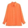 Womens Classic Orange Oversized Lapel Shirt