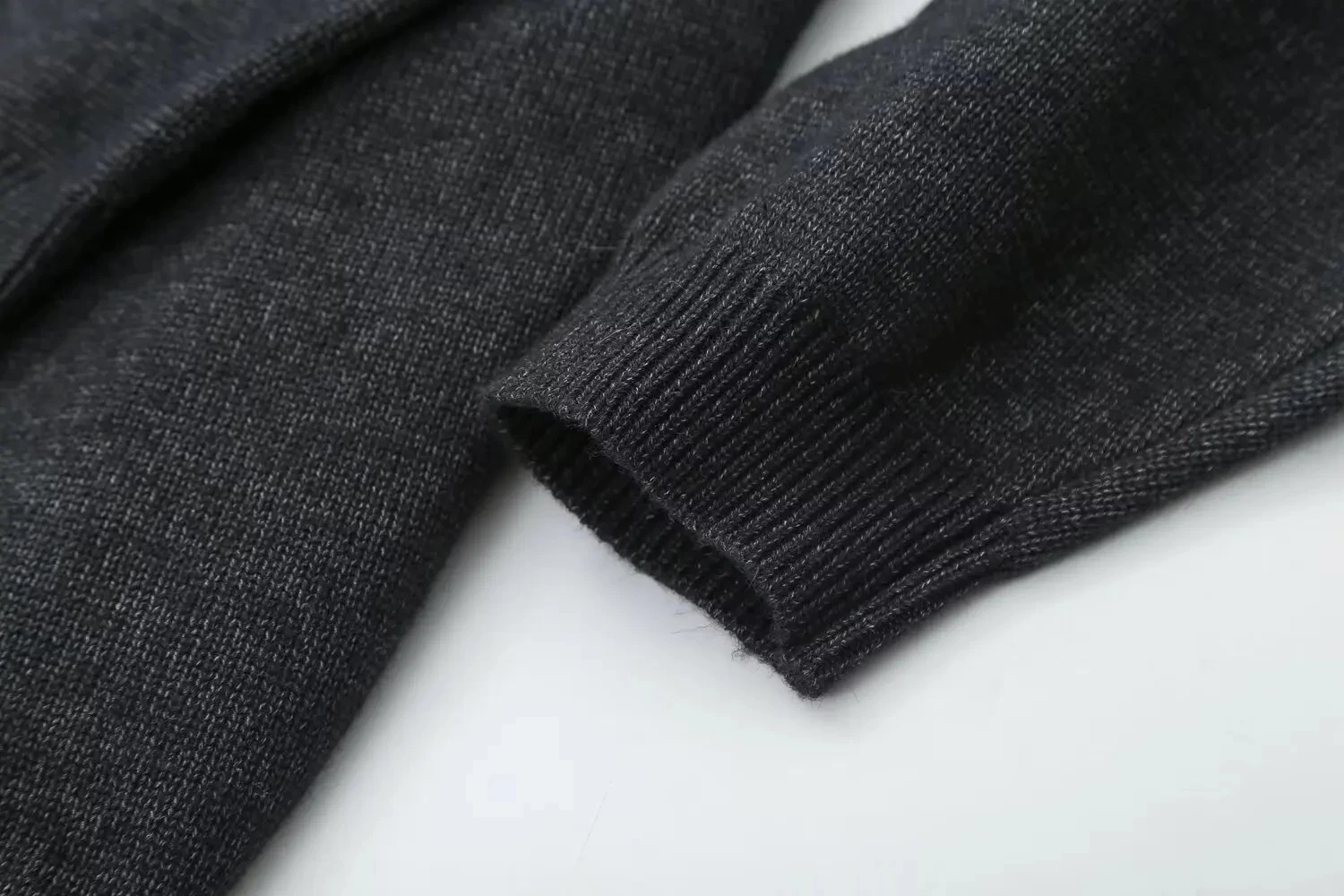 Womens Knot Knit V Neck Long Sleeve Cardigan Charcoal - Image 5