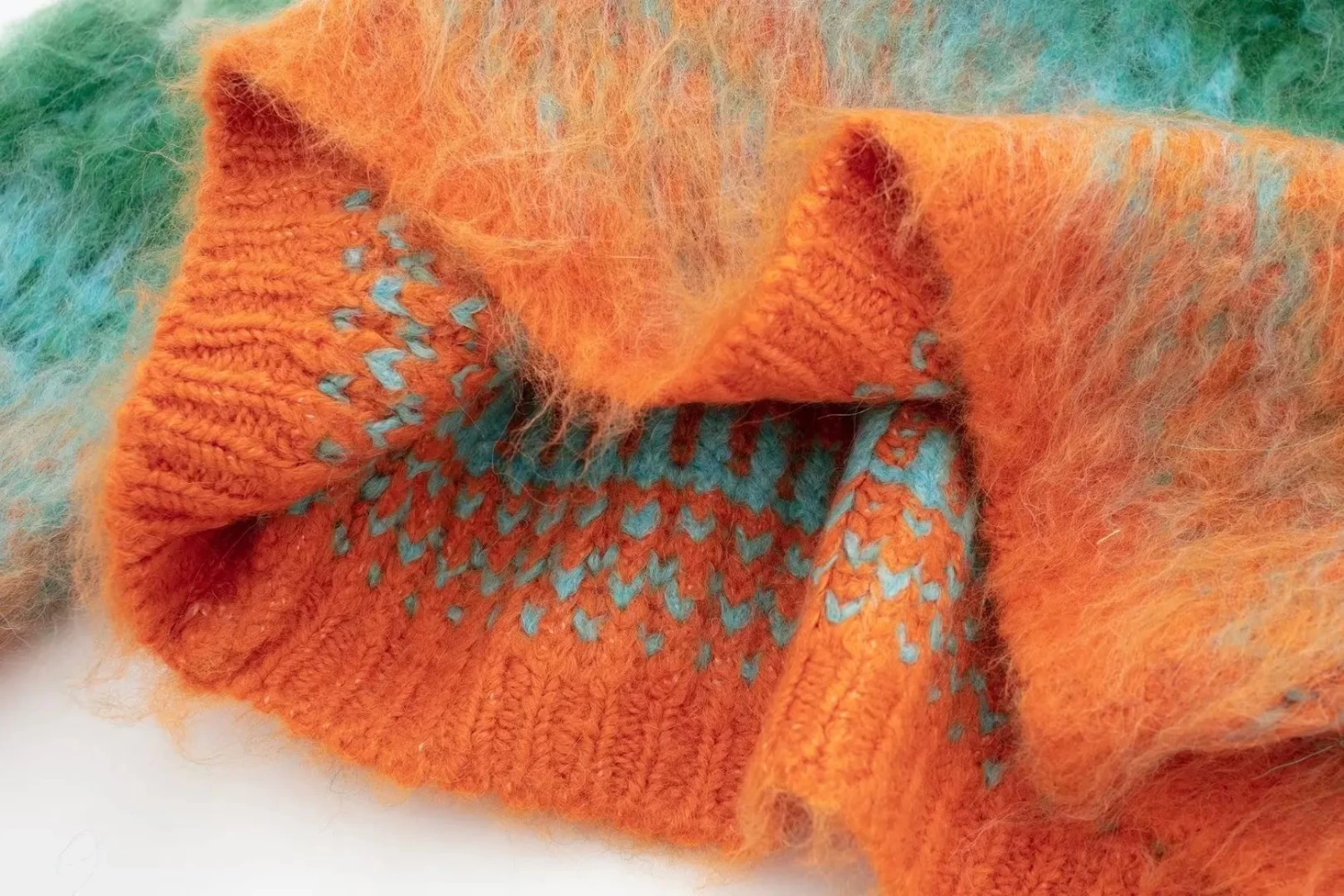 Womens Retro Green Short Knit Round Neck Jumper - Image 5