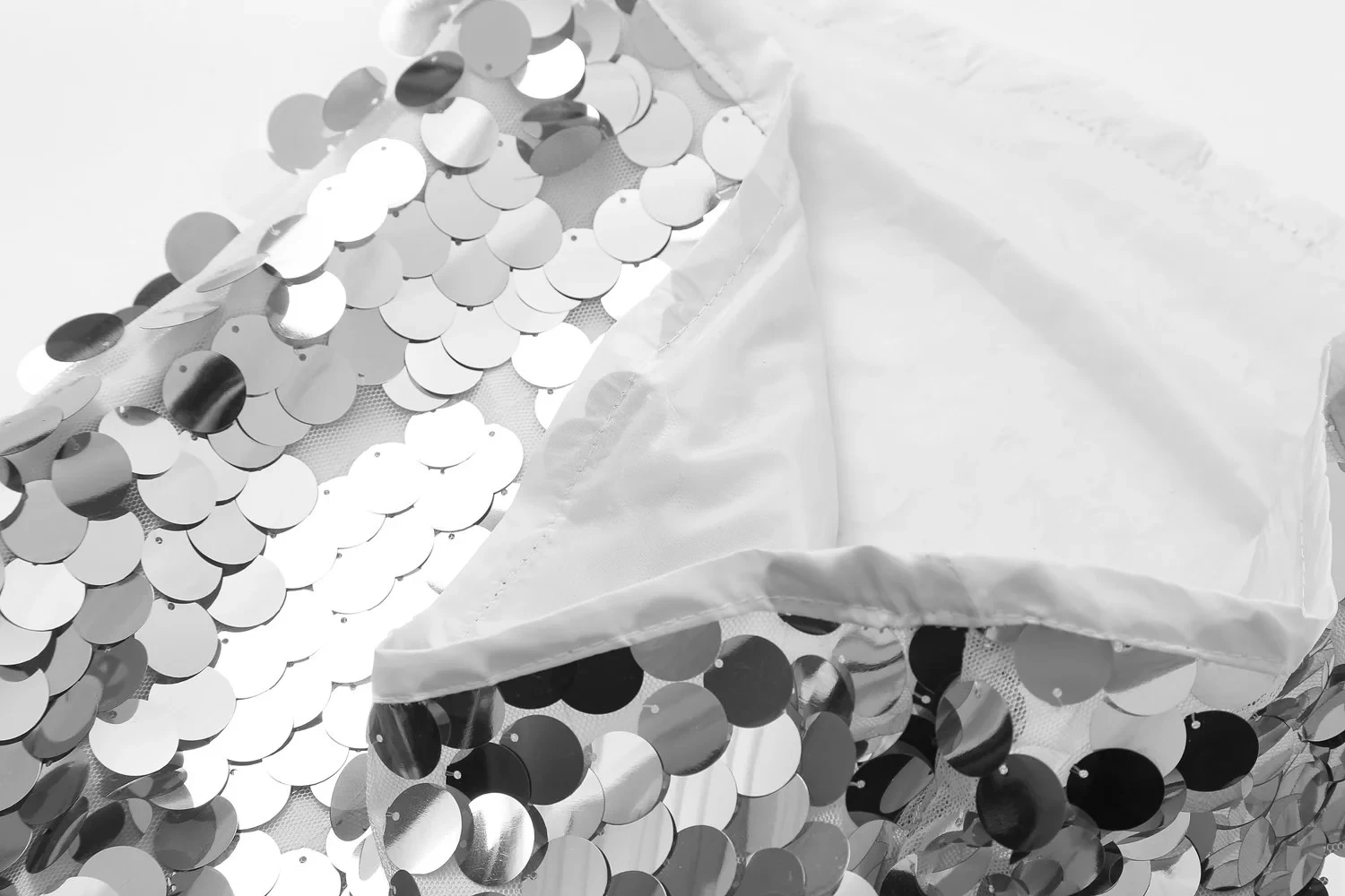 Womens Strapless Silver Beaded Tube Backless Party Mini Dress - Image 5