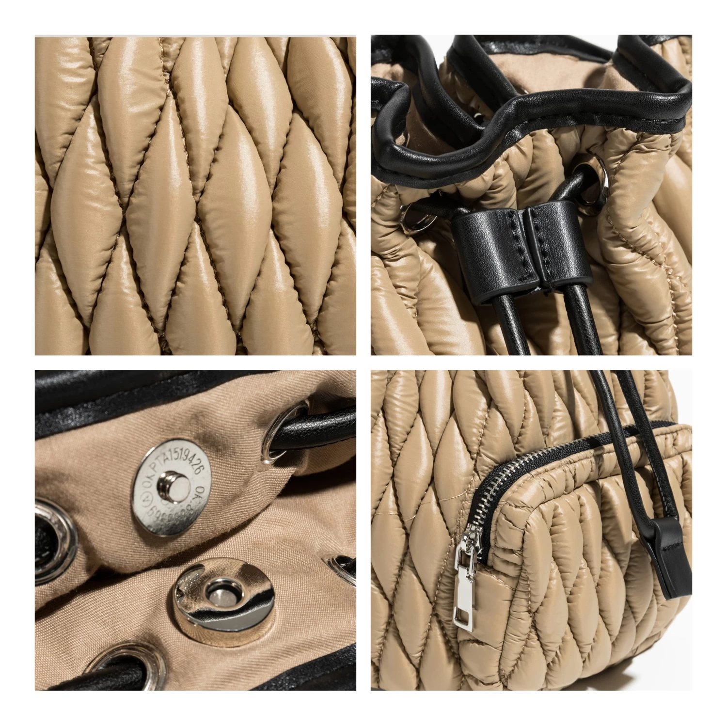 Women’s Quilted Bucket Shoulder Bag - Image 4