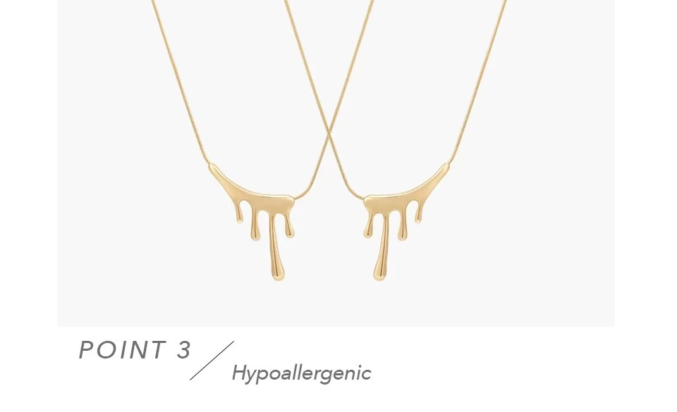 Necklace Pendant Paint Drip Shape For Women In Gold - Image 6
