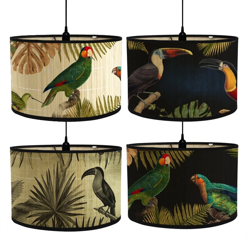 Retro Jungle Bamboo Art Light Shade - Image 3