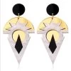 Gold Acrylic Dangle Drop Earrings Gatsby