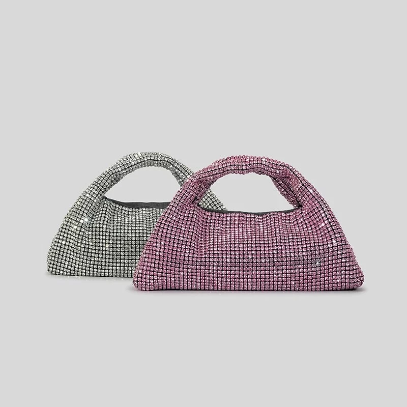 Luxury Rhinestone Half Moon Handbag - Image 3