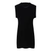 Womens Black Velvet Slim Sleeveless Evening Mini Dress