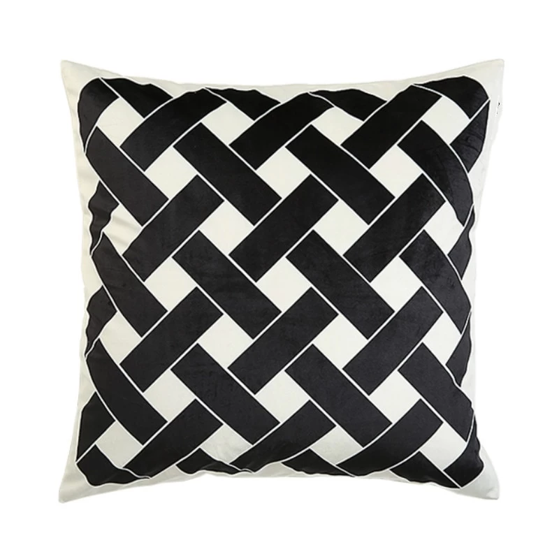 Soft Modern Geometric Velvet Cushion - Image 2