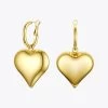 Statement Big Heart Drop Earrings For Women In Gold