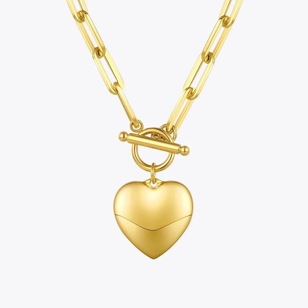 Heart Pendant Necklaces In Gold Or Stainless-Steel Choker Necklace - Image 3