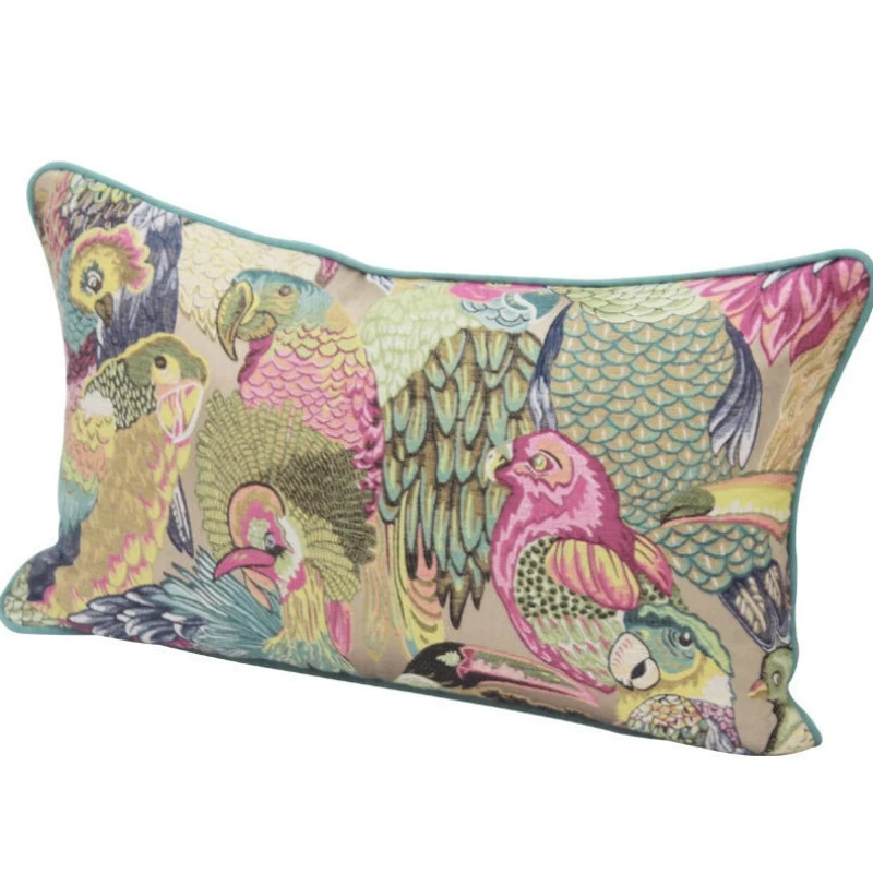 Jungle Birds Jacquard Art Cushion - Image 4