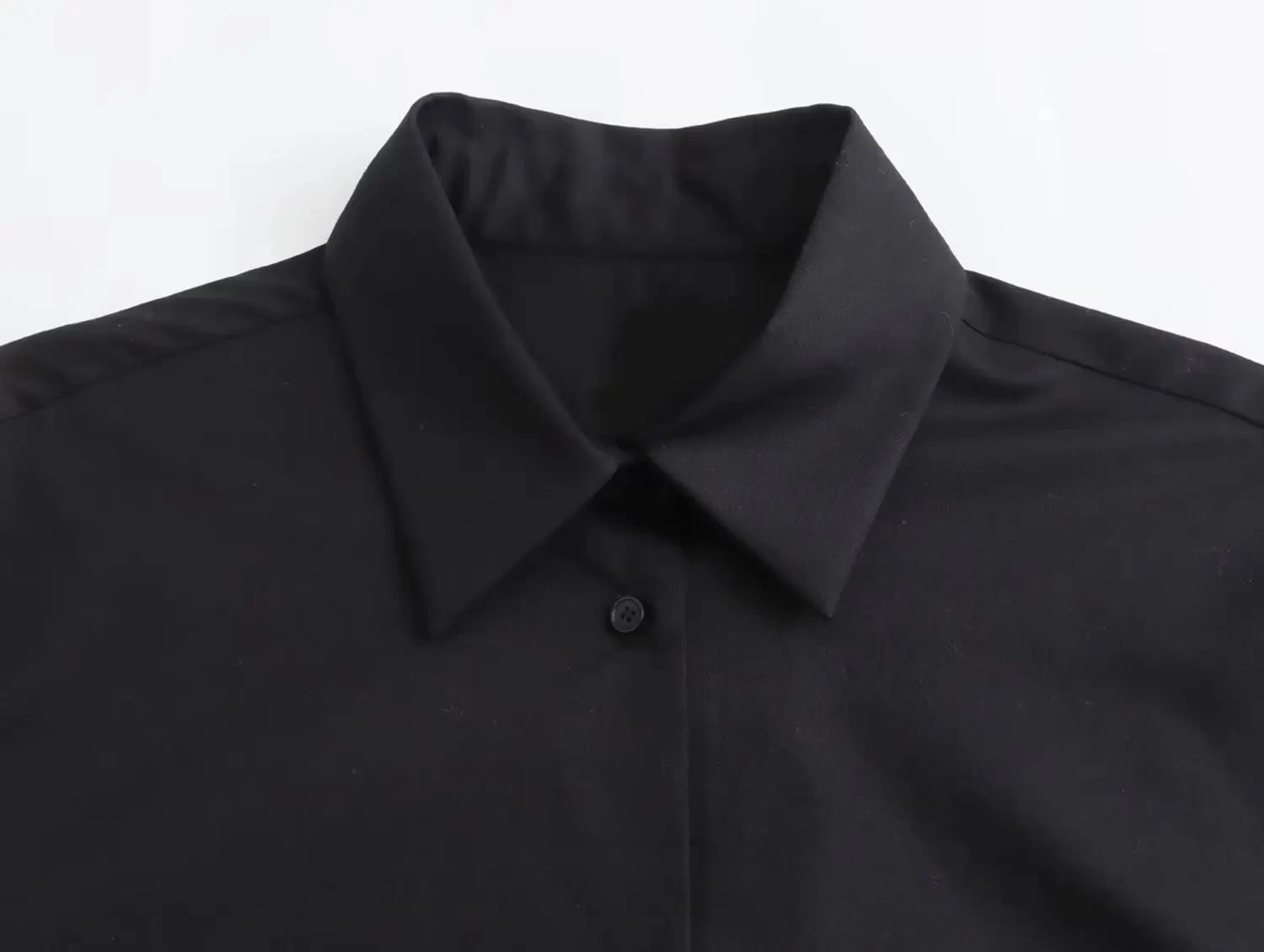 Womens Black Ghost Die Long Sleeve Oversized Shirt - Image 3