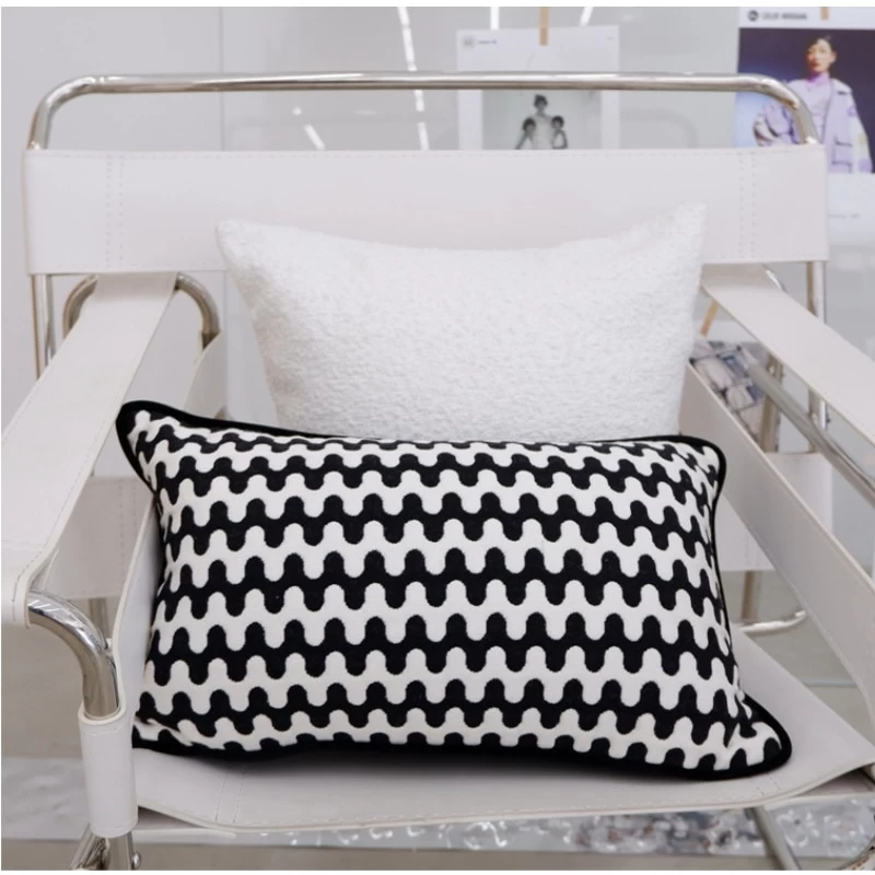 Industrial Black & White Art Cushion Cover - Image 5