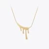 Necklace Pendant Paint Drip Shape For Women In Gold