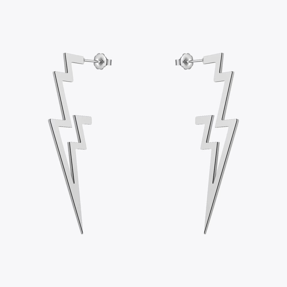 Earrings Lightning Bolt In Stainless Steel Or Gold - Image 7