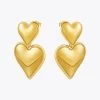 Aretes MINI Heart Drop With Pearl 18K Plated Gold Earrings