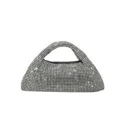 Luxury Rhinestone Half Moon Handbag