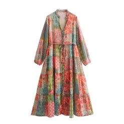 Womens Boho Swing Dress – Orange