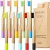 10 Pack Kids Bamboo Toothbrush Set BPA-Free