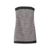 Womens Strapless Tube Slim Fit Tweed & Black Mini Dress