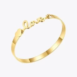 Gift Idea Stainless Steel Or Gold LOVE Bangle Bracelet