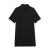 Womens Short Sleeve T Shirt Polo Dress In Black Mini
