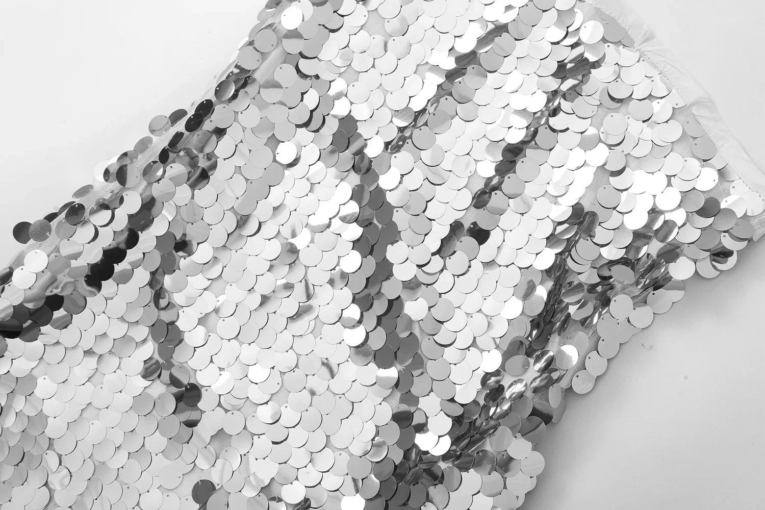 Womens Strapless Silver Beaded Tube Backless Party Mini Dress - Image 4