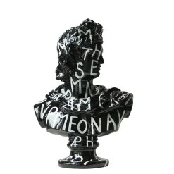 David Head Sculpture Graffiti Black