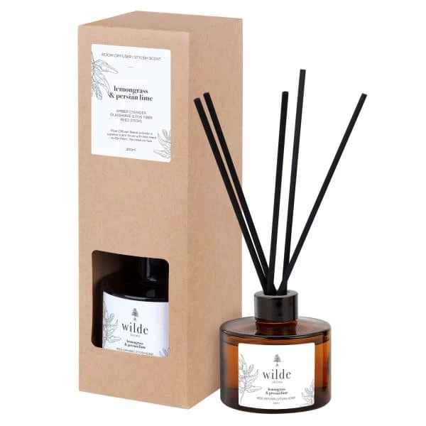 Reed Diffuser Lemongrass & Persian Lime By Wilde Aroma - Image 2