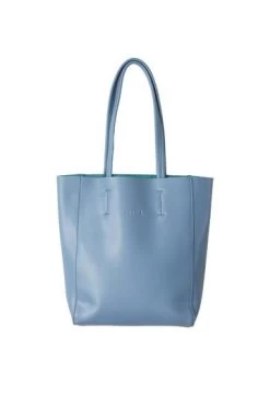 Hoopla Large Blue Grey Portrait Tote Bag