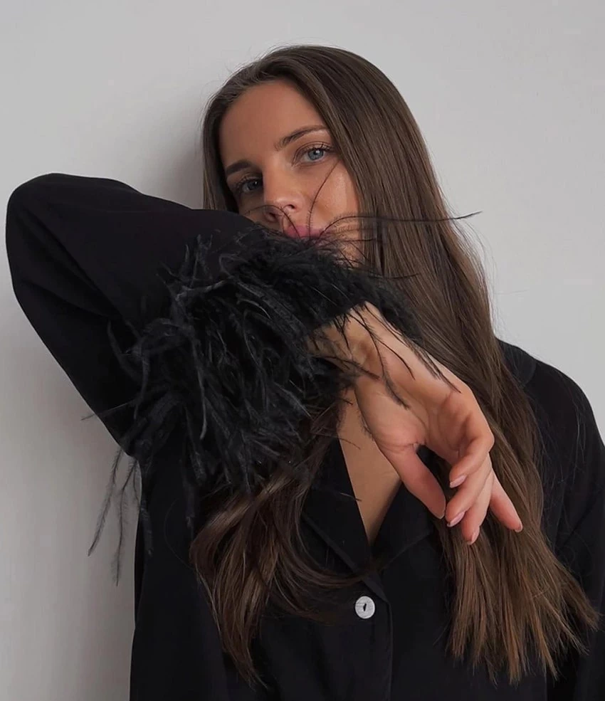 Women’s Feather Pyjamas Loungewear Set - Image 4