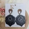 Women’s Black Boho Wooden Earrings