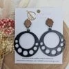 Women’s Double Circle Black Earrings