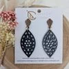 Women’s Black Wooden Flower Earrings
